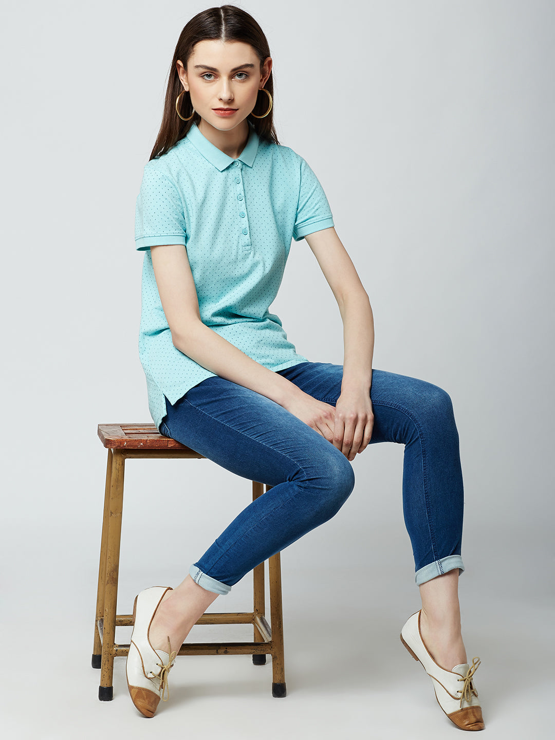 Blue Solid Jeans-Women Jeans-Crimsoune Club