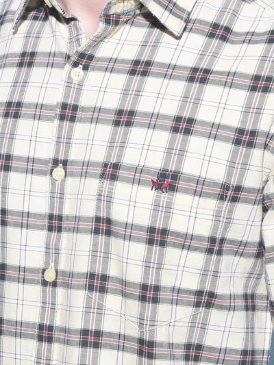 Yellow Tartan Check 100% Cotton Shirt-Men Shirts-Crimsoune Club