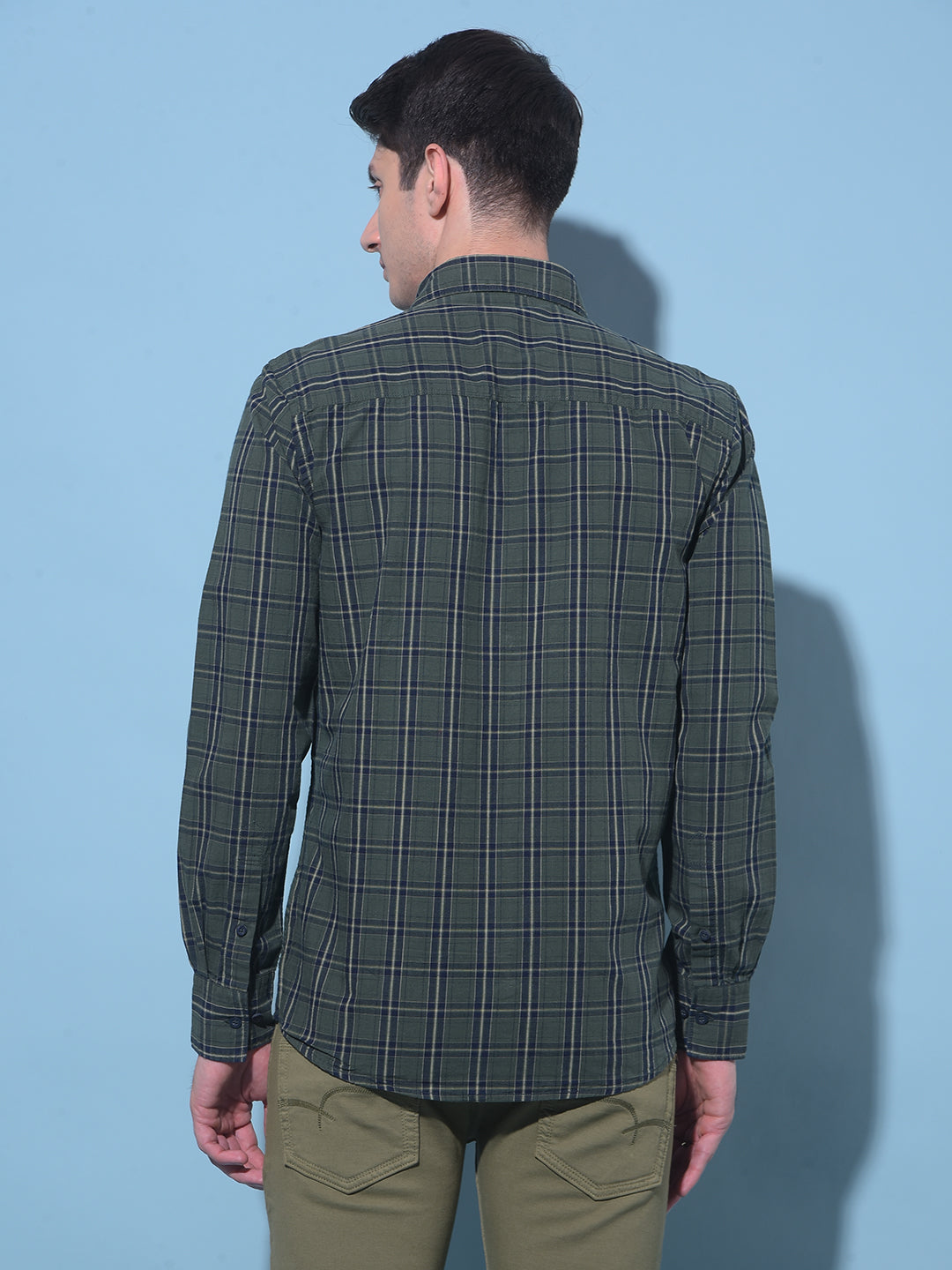 Green Tartan Check 100% Cotton Shirt-Men Shirts-Crimsoune Club