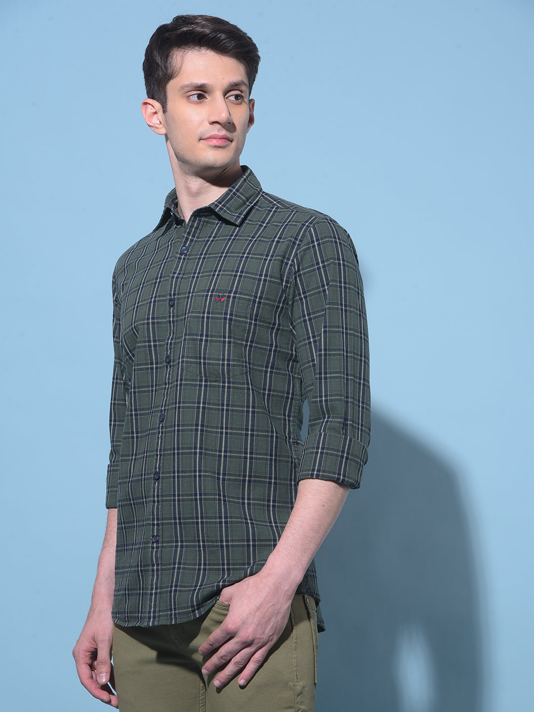 Green Tartan Check 100% Cotton Shirt-Men Shirts-Crimsoune Club