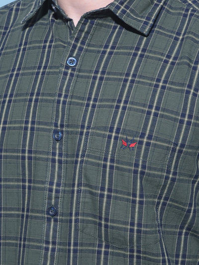 Green Tartan Check 100% Cotton Shirt-Men Shirts-Crimsoune Club