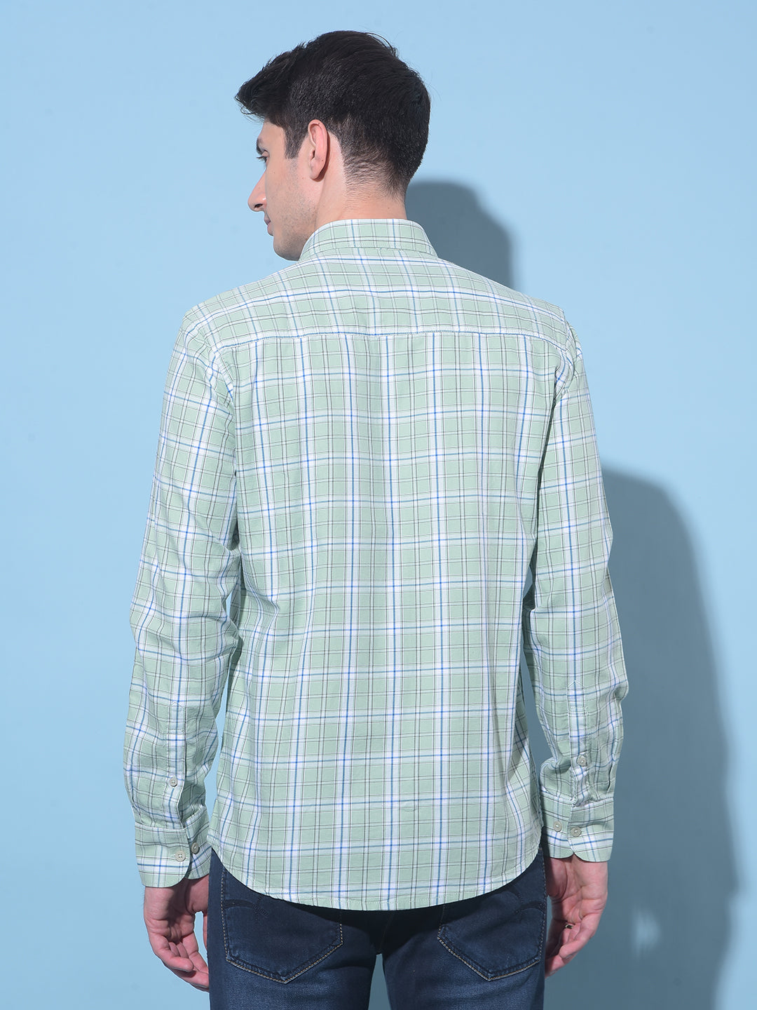 Green Tartan Check 100% Cotton Shirt-Men Shirts-Crimsoune Club