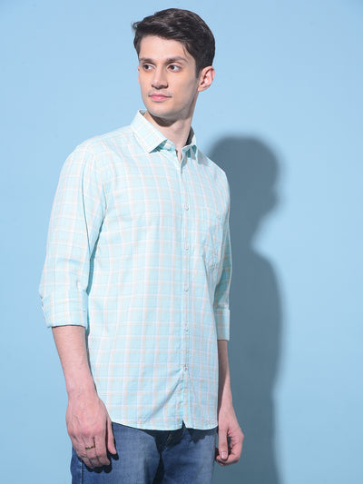 Green Tartan Check 100% Cotton Shirt-Men Shirts-Crimsoune Club