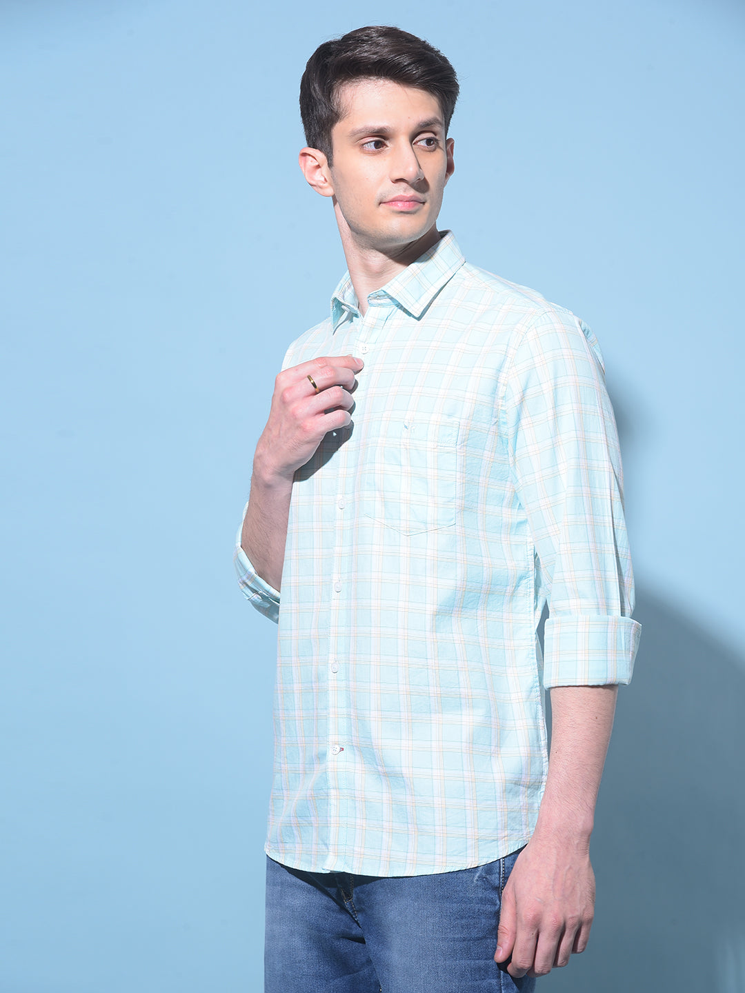 Green Tartan Check 100% Cotton Shirt-Men Shirts-Crimsoune Club