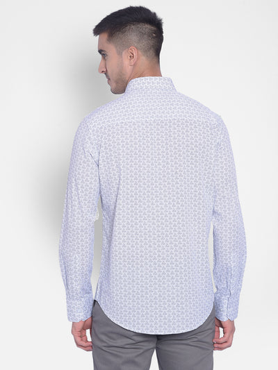 White Printed Shirt-Men Jeans-Crimsoune Club