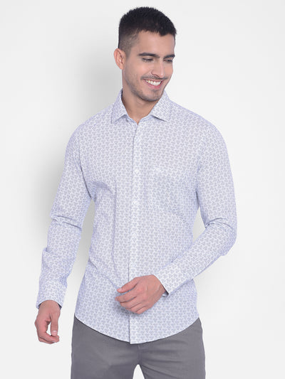 White Printed Shirt-Men Jeans-Crimsoune Club