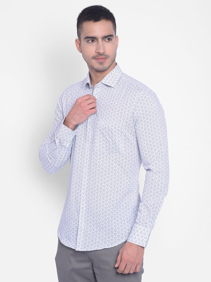White Printed Shirt-Men Jeans-Crimsoune Club