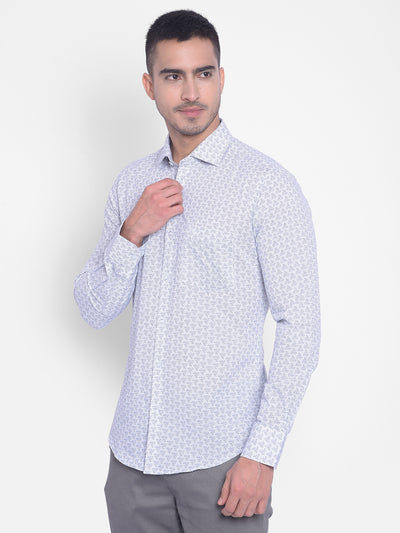 White Printed Shirt-Men Jeans-Crimsoune Club