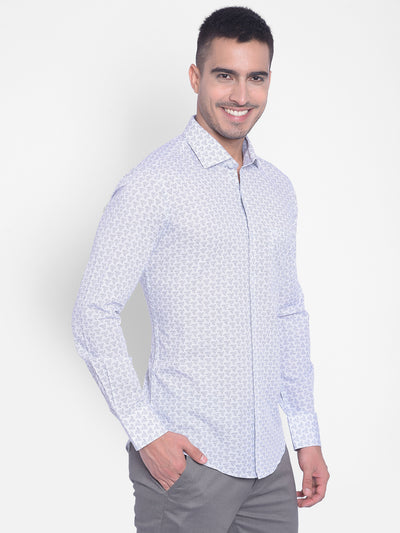White Printed Shirt-Men Jeans-Crimsoune Club