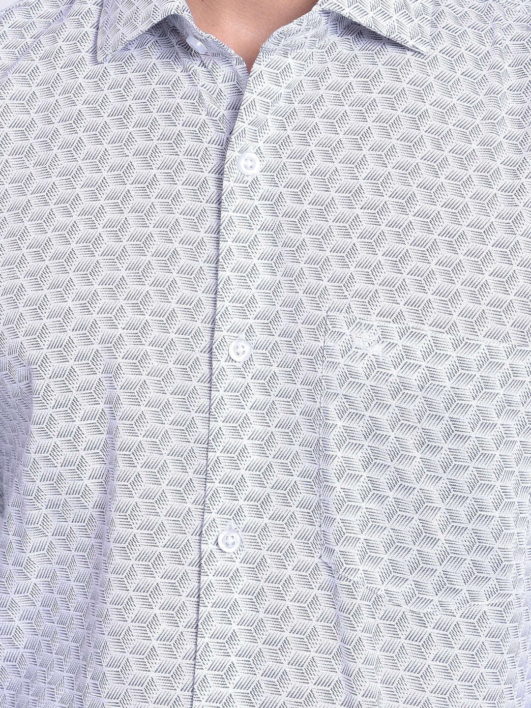 White Printed Shirt-Men Jeans-Crimsoune Club