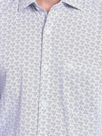 White Printed Shirt-Men Jeans-Crimsoune Club