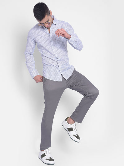White Printed Shirt-Men Jeans-Crimsoune Club