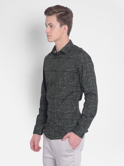 Green Printed Shirt-Men Shirts-Crimsoune Club