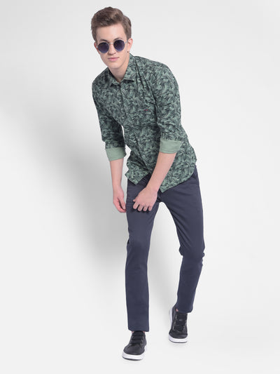 Green Printed Shirt-Men Shirts-Crimsoune Club