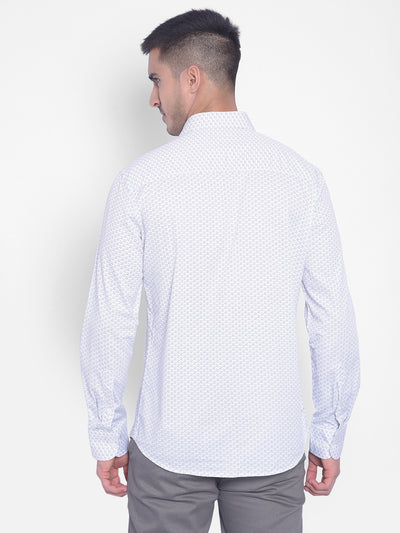 White Printed Shirt-Men Jeans-Crimsoune Club