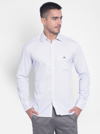White Printed Shirt-Men Jeans-Crimsoune Club