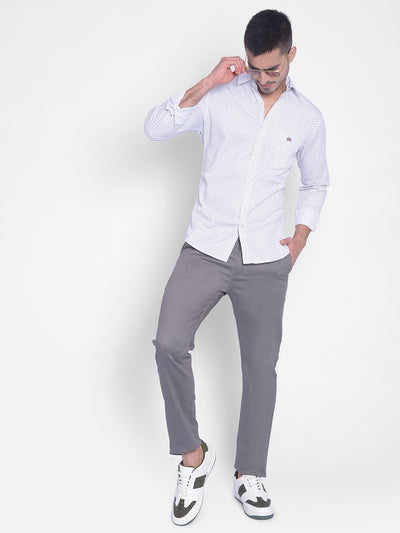 White Printed Shirt-Men Jeans-Crimsoune Club