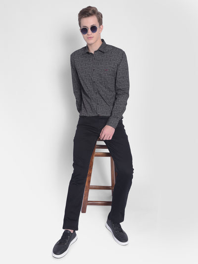 Black Printed Shirt-Men Shirts-Crimsoune Club