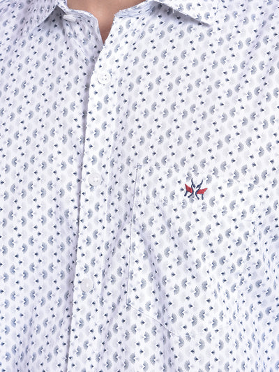 White Printed Shirt-Men Jeans-Crimsoune Club
