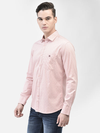 Peach Printed Shirt-Men Shirts-Crimsoune Club