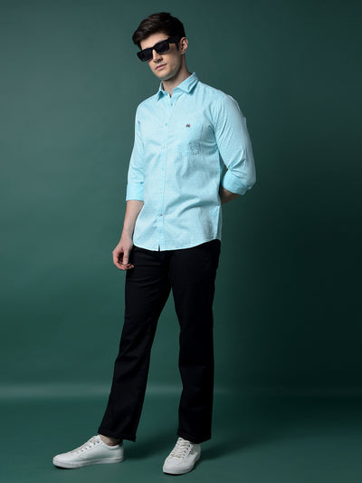 Blue Printed Shirt-Men Shirts-Crimsoune Club