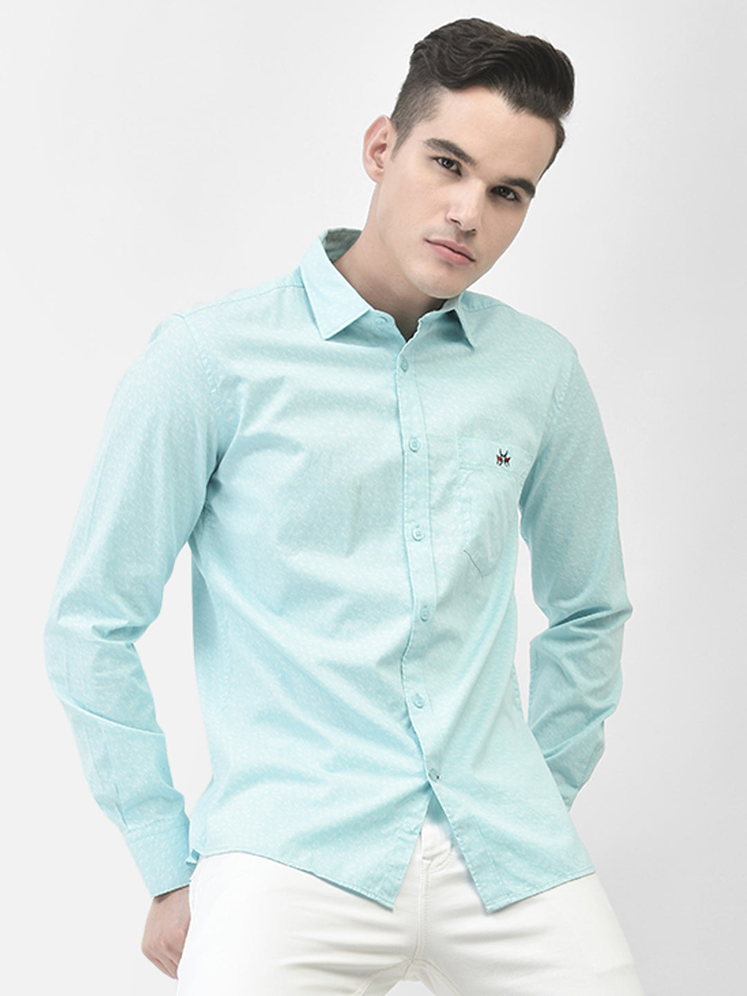 Blue Printed Shirt-Men Shirts-Crimsoune Club