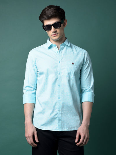 Blue Printed Shirt-Men Shirts-Crimsoune Club