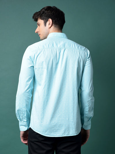 Blue Printed Shirt-Men Shirts-Crimsoune Club
