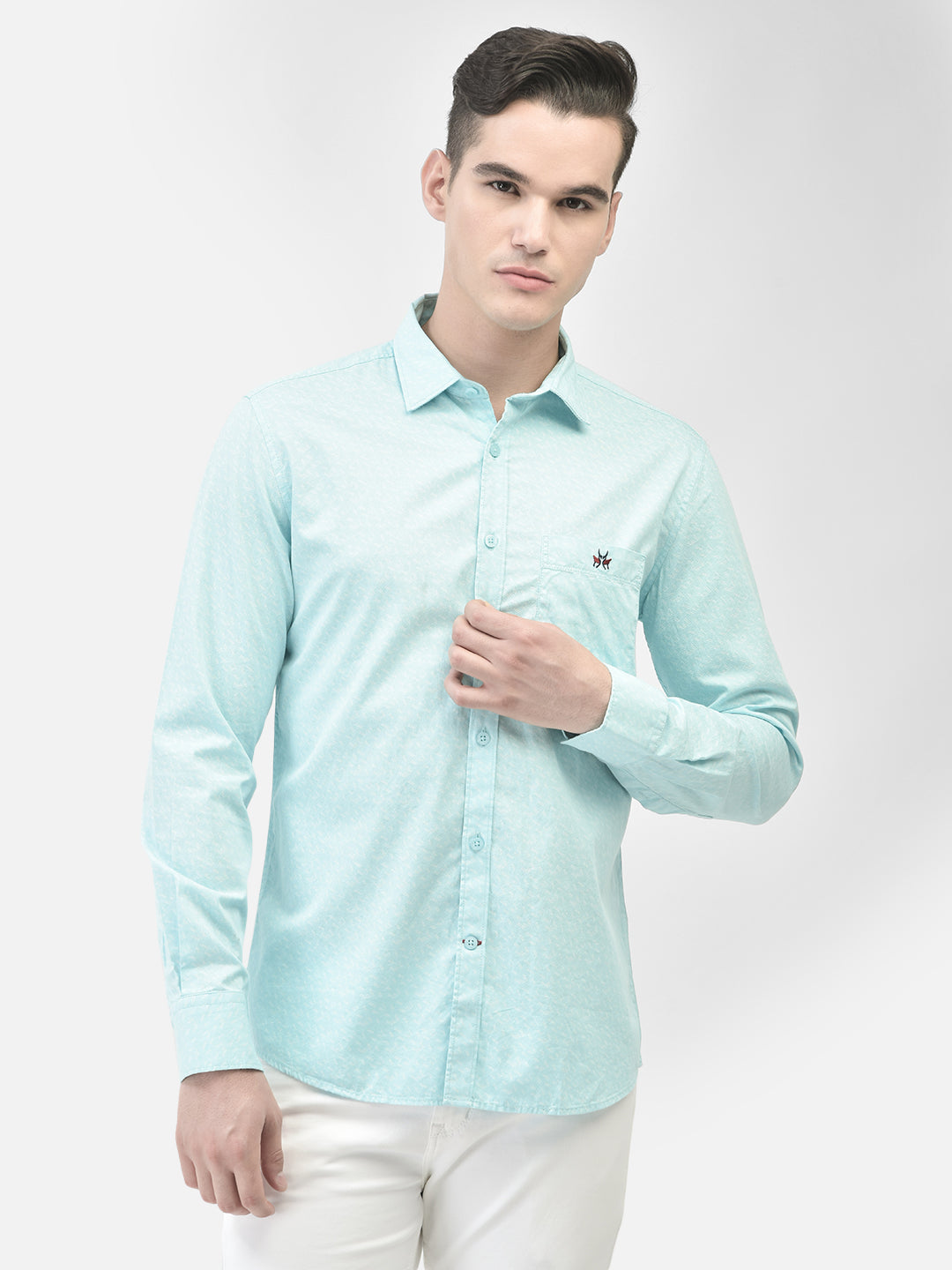 Blue Printed Shirt-Men Shirts-Crimsoune Club