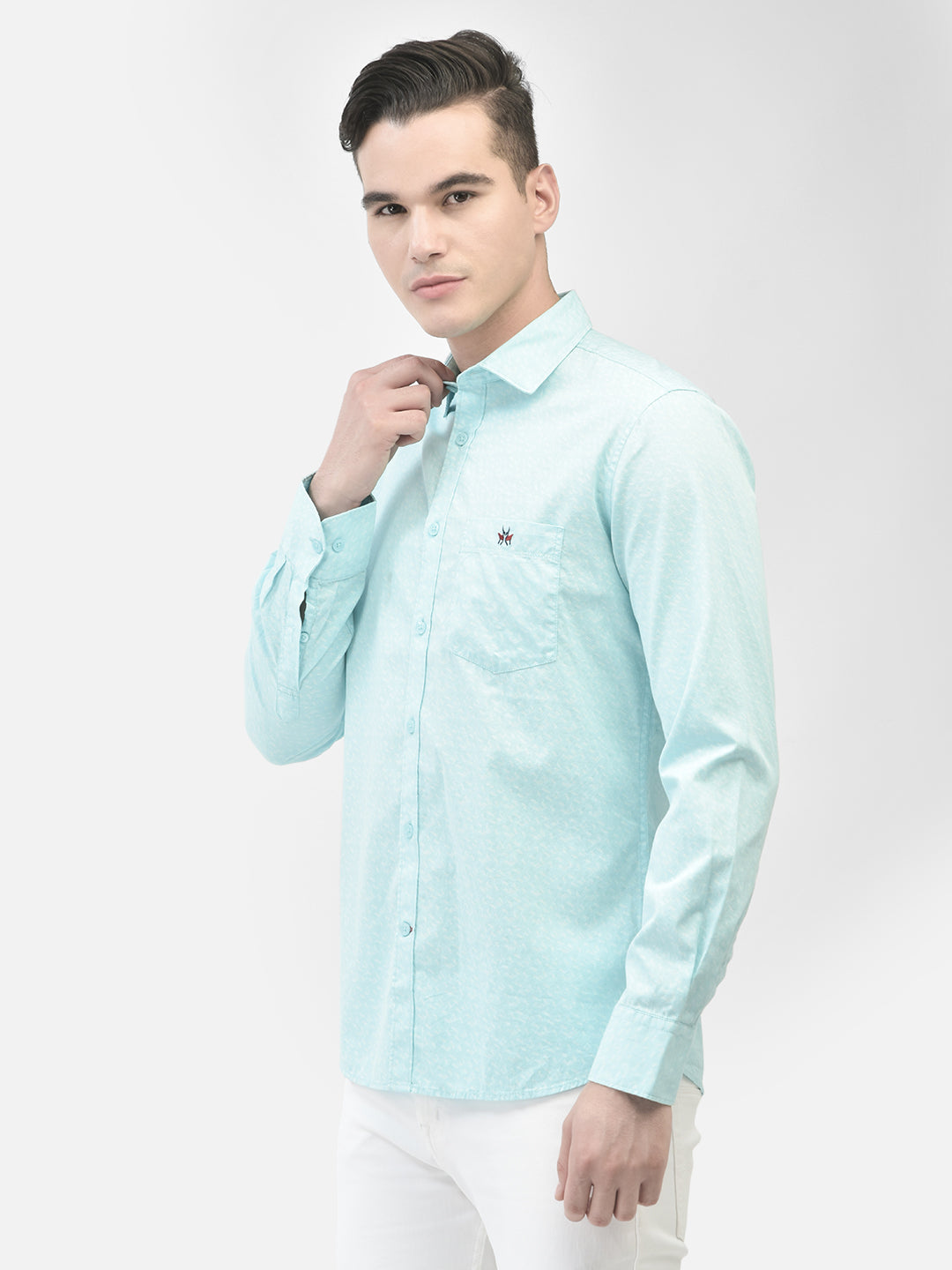 Blue Printed Shirt-Men Shirts-Crimsoune Club