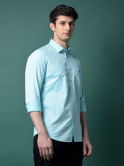 Blue Printed Shirt-Men Shirts-Crimsoune Club