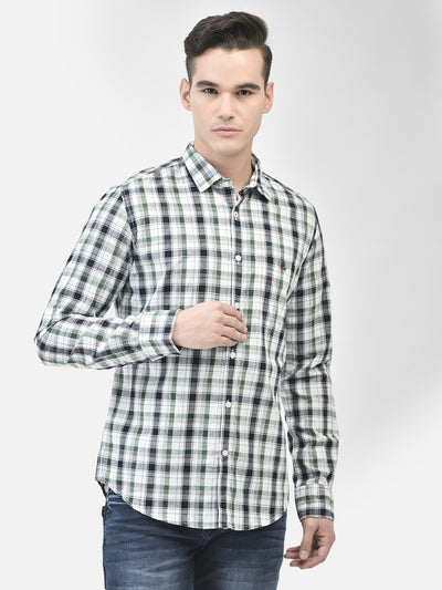 White Checked Shirt-Men Shirts-Crimsoune Club