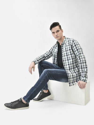 White Checked Shirt-Men Shirts-Crimsoune Club