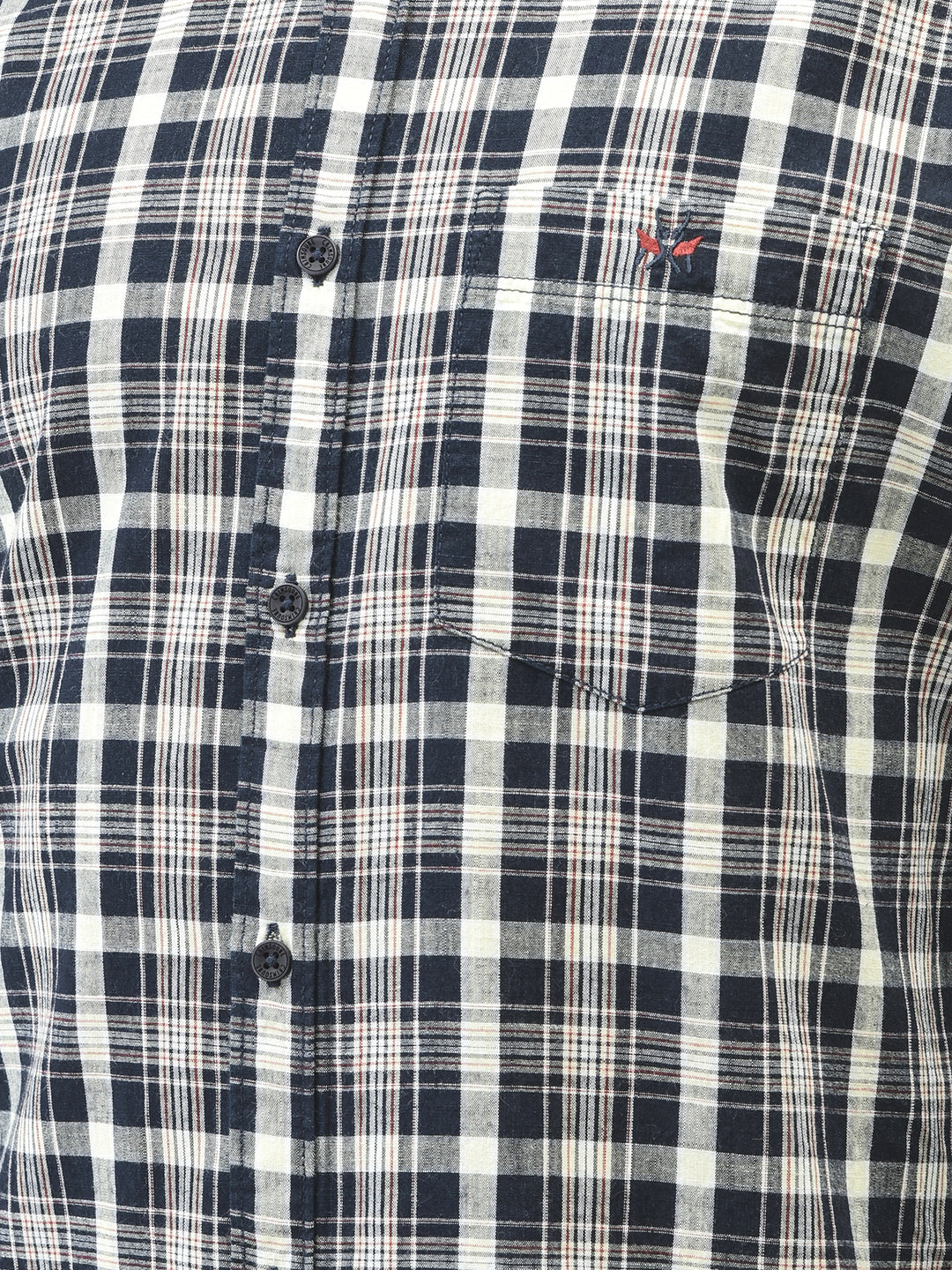 Navy Blue Checked Shirt-Men Shirts-Crimsoune Club