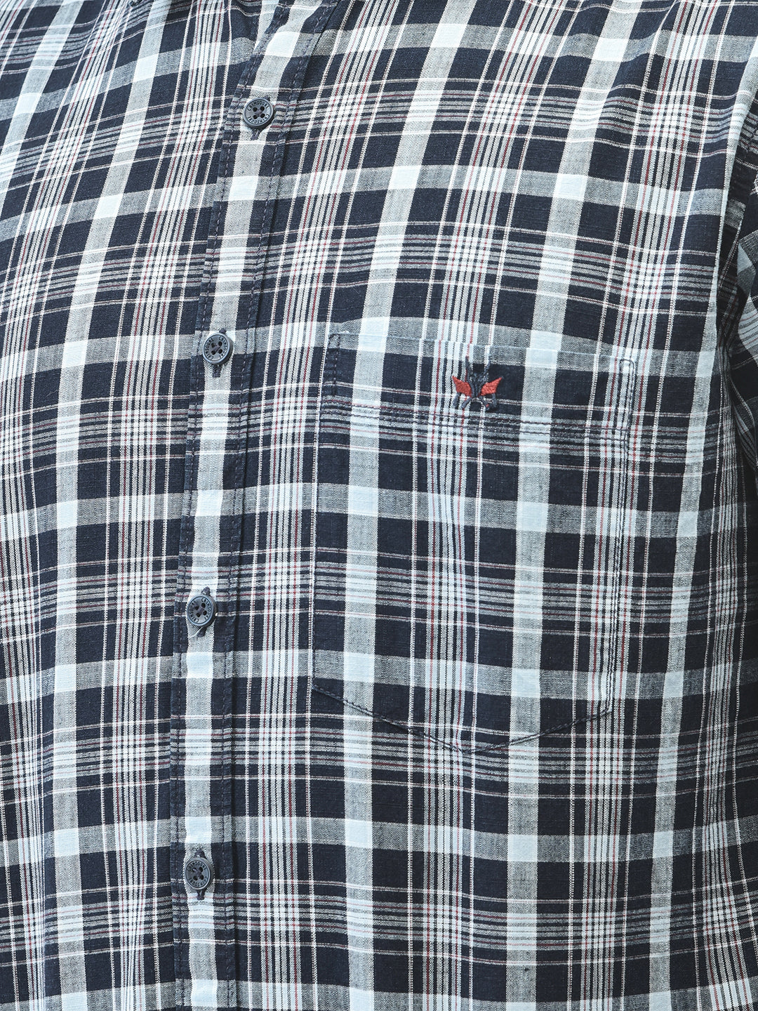 Navy Blue Checked Shirt-Men Shirts-Crimsoune Club