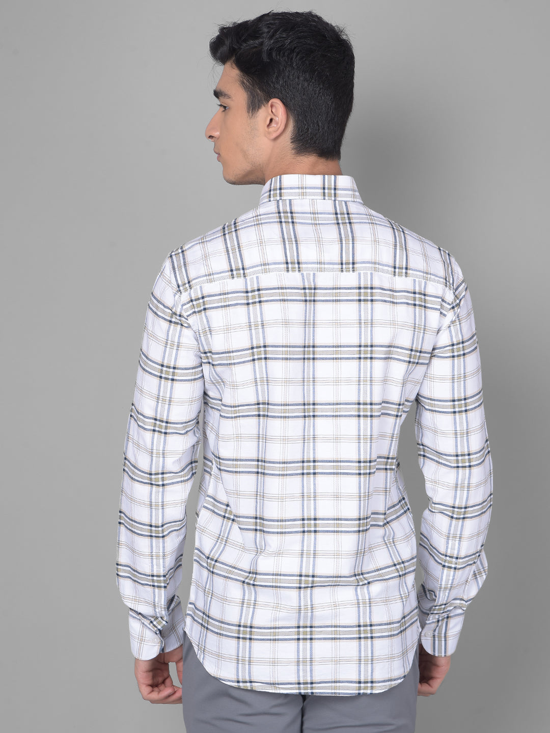 White Checked Shirt-Men Shirts-Crimsoune Club