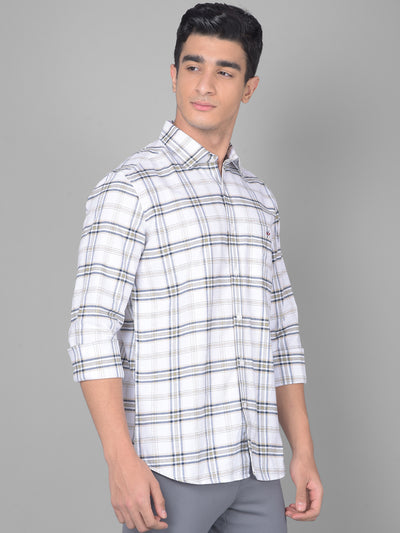 White Checked Shirt-Men Shirts-Crimsoune Club