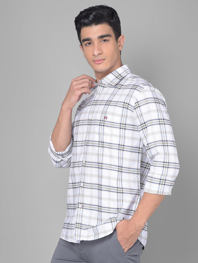 White Checked Shirt-Men Shirts-Crimsoune Club