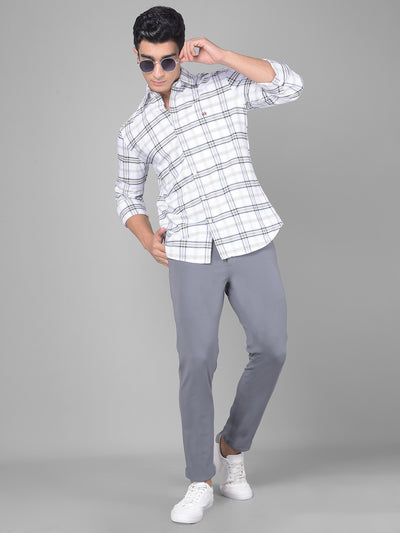 White Checked Shirt-Men Shirts-Crimsoune Club