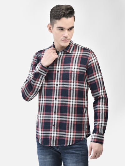 Maroon Checked Shirt-Men Shirts-Crimsoune Club