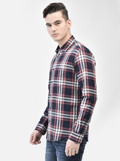 Maroon Checked Shirt-Men Shirts-Crimsoune Club