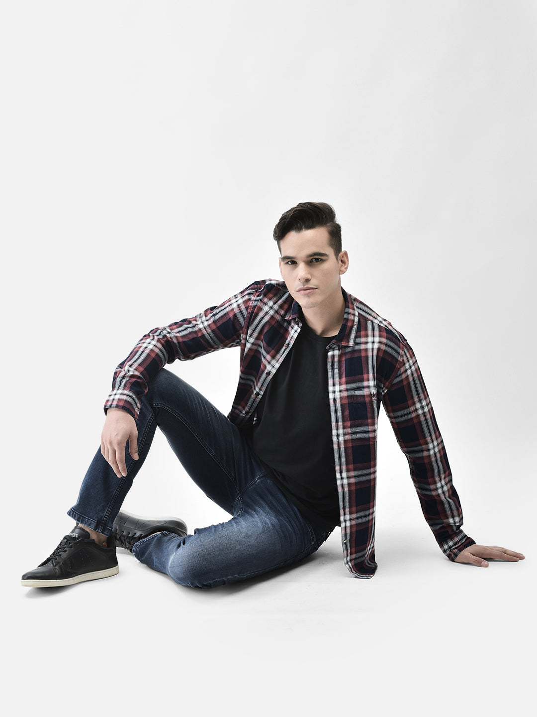 Maroon Checked Shirt-Men Shirts-Crimsoune Club