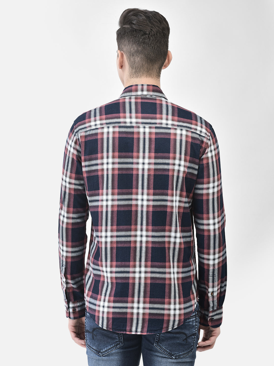 Maroon Checked Shirt-Men Shirts-Crimsoune Club