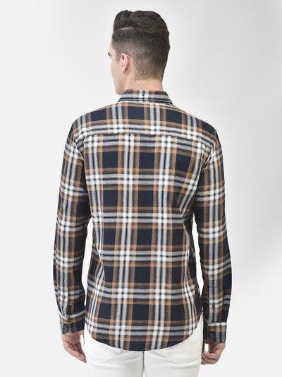 Brown Checked Shirt-Men Shirts-Crimsoune Club