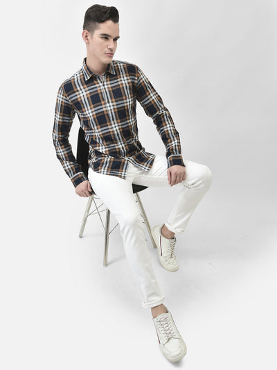 Brown Checked Shirt-Men Shirts-Crimsoune Club