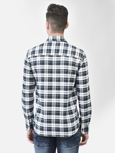 White Checked Shirt-Men Shirts-Crimsoune Club