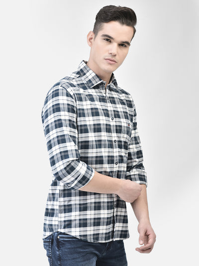 White Checked Shirt-Men Shirts-Crimsoune Club