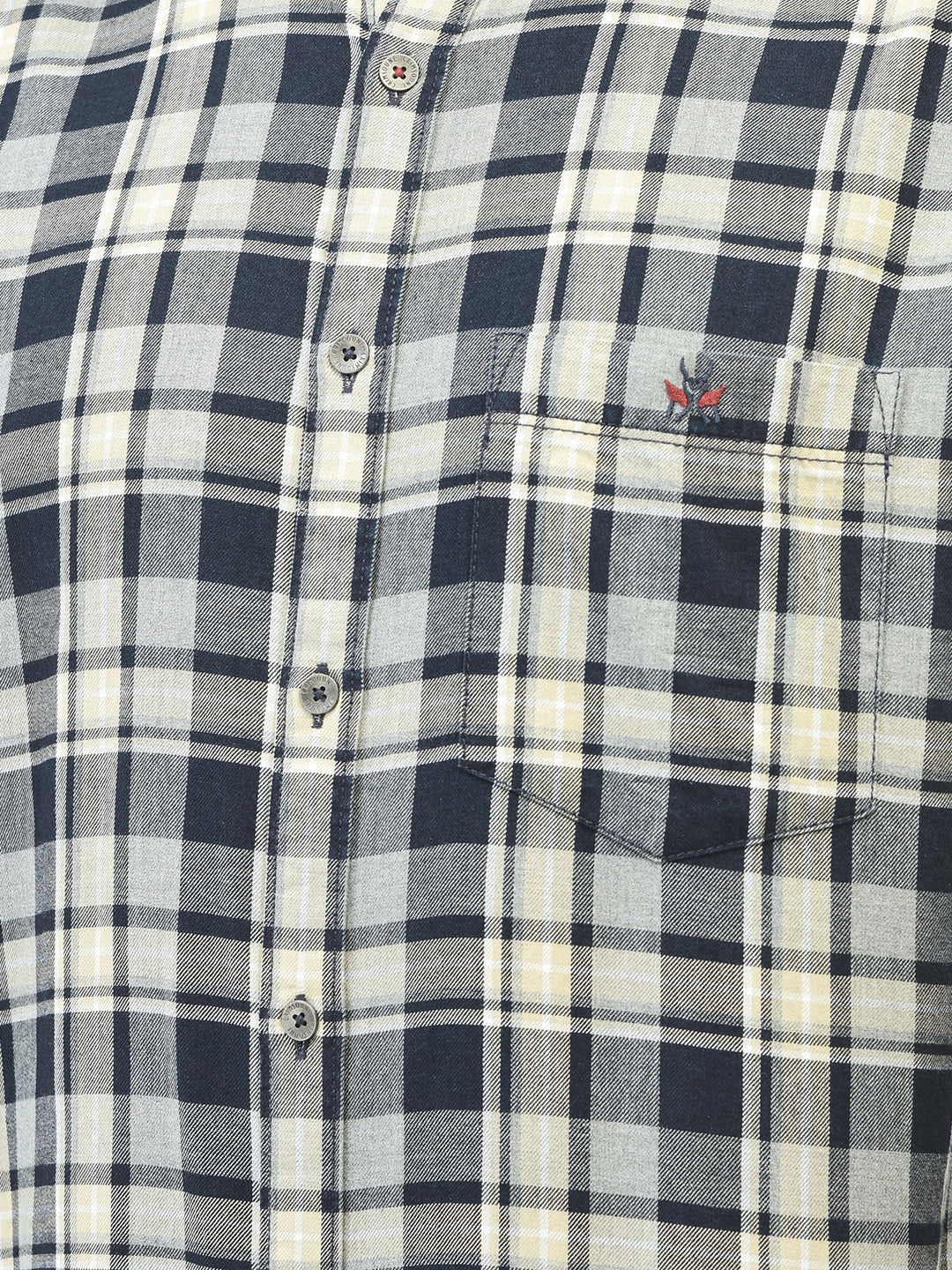 Navy Blue Checked Shirt-Men Shirts-Crimsoune Club