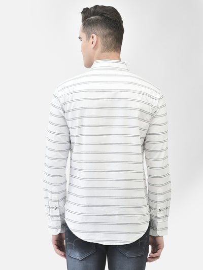 White Striped Shirt-Men Shirts-Crimsoune Club