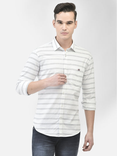 White Striped Shirt-Men Shirts-Crimsoune Club